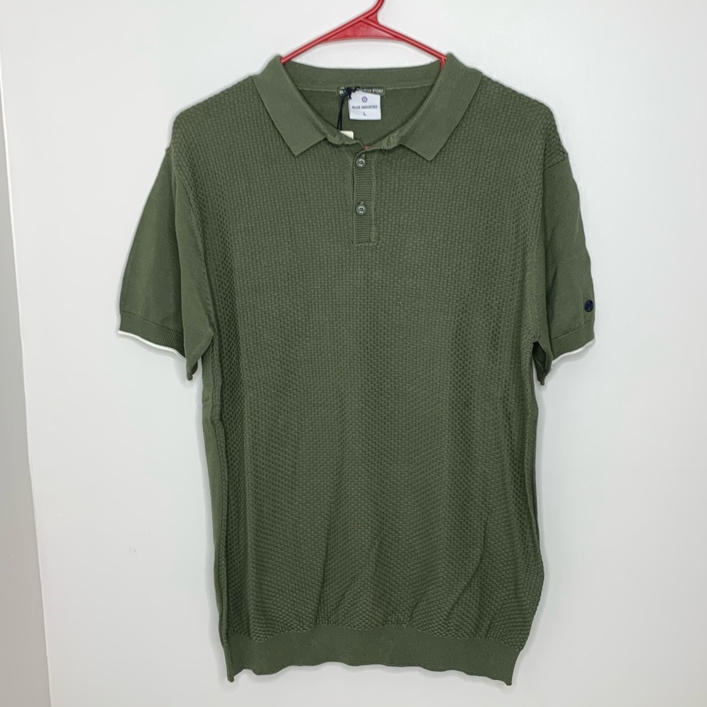 Blue industry polo shirt in knit